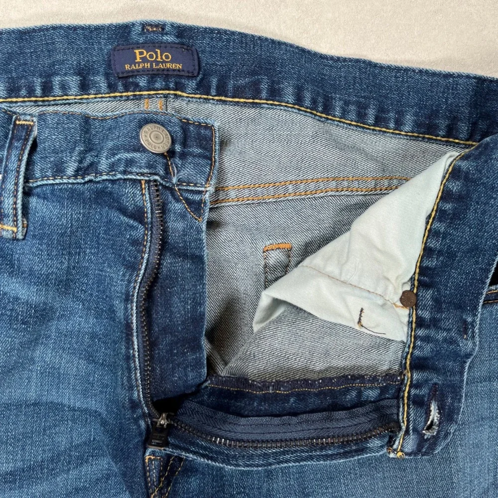Polo Ralph Lauren Varick Slim Straight Jeans Men 33x30 Blue Stretch Denim Casual